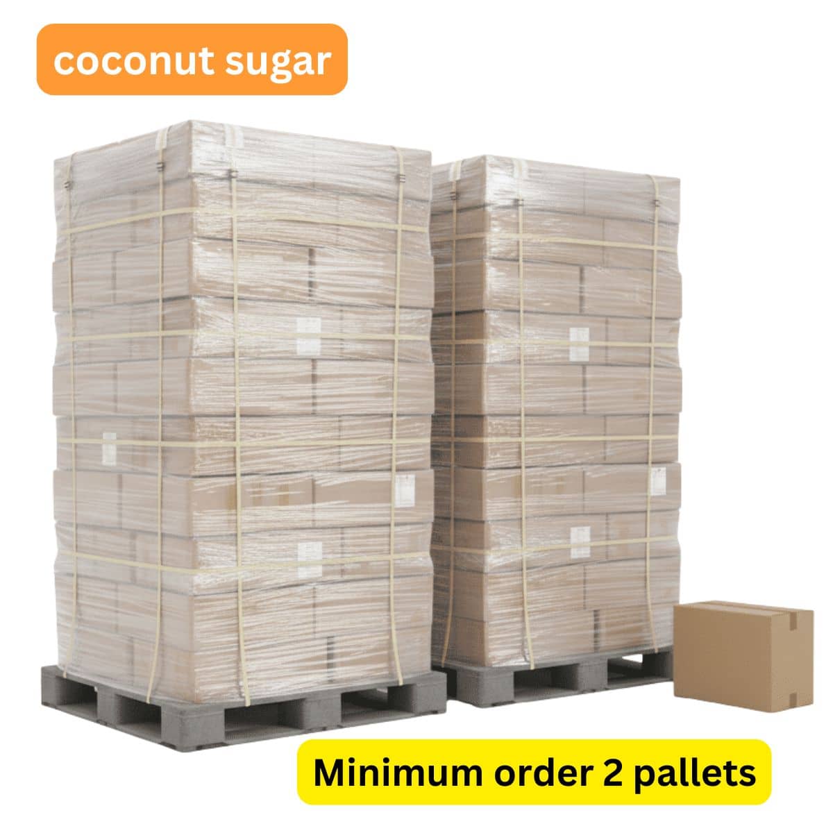 minimum order of coconut sugar 2 pallets x152 carton box x20 kg